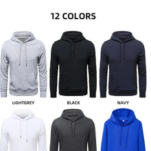 Load image into Gallery viewer, Knitted 300g 85% Cotton 15% Polyester Custom Logo Pullover Solid Color Top Work Clothes Casual Men&#39;s hoodies