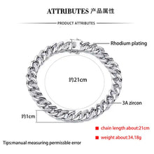 Load image into Gallery viewer, Luxury 925 Sterling Silver Jewelry Chain Link Bracelets Men Curb Bracelet.txt