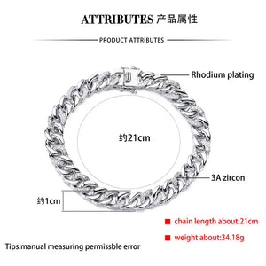 Luxury 925 Sterling Silver Jewelry Chain Link Bracelets Men Curb Bracelet.txt