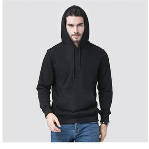 Knitted 300g 85% Cotton 15% Polyester Custom Logo Pullover Solid Color Top Work Clothes Casual Men's hoodies