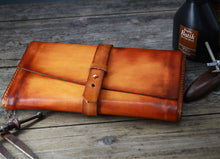 Load image into Gallery viewer, Cowhide leather vintage art handbag original design, handmade