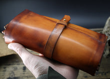 Load image into Gallery viewer, Cowhide leather vintage art handbag original design, handmade