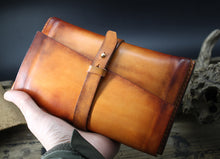 Load image into Gallery viewer, Cowhide leather vintage art handbag original design, handmade