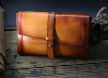 Load image into Gallery viewer, Cowhide leather vintage art handbag original design, handmade